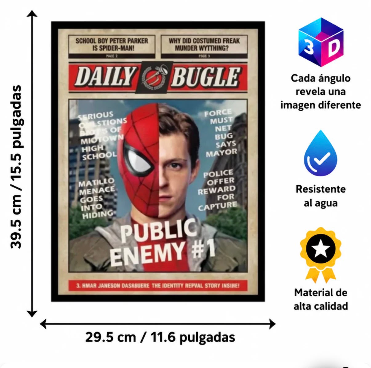 Póster 3D Superhéroe